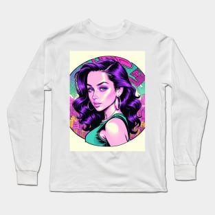 retro album cover 90's v4 Long Sleeve T-Shirt